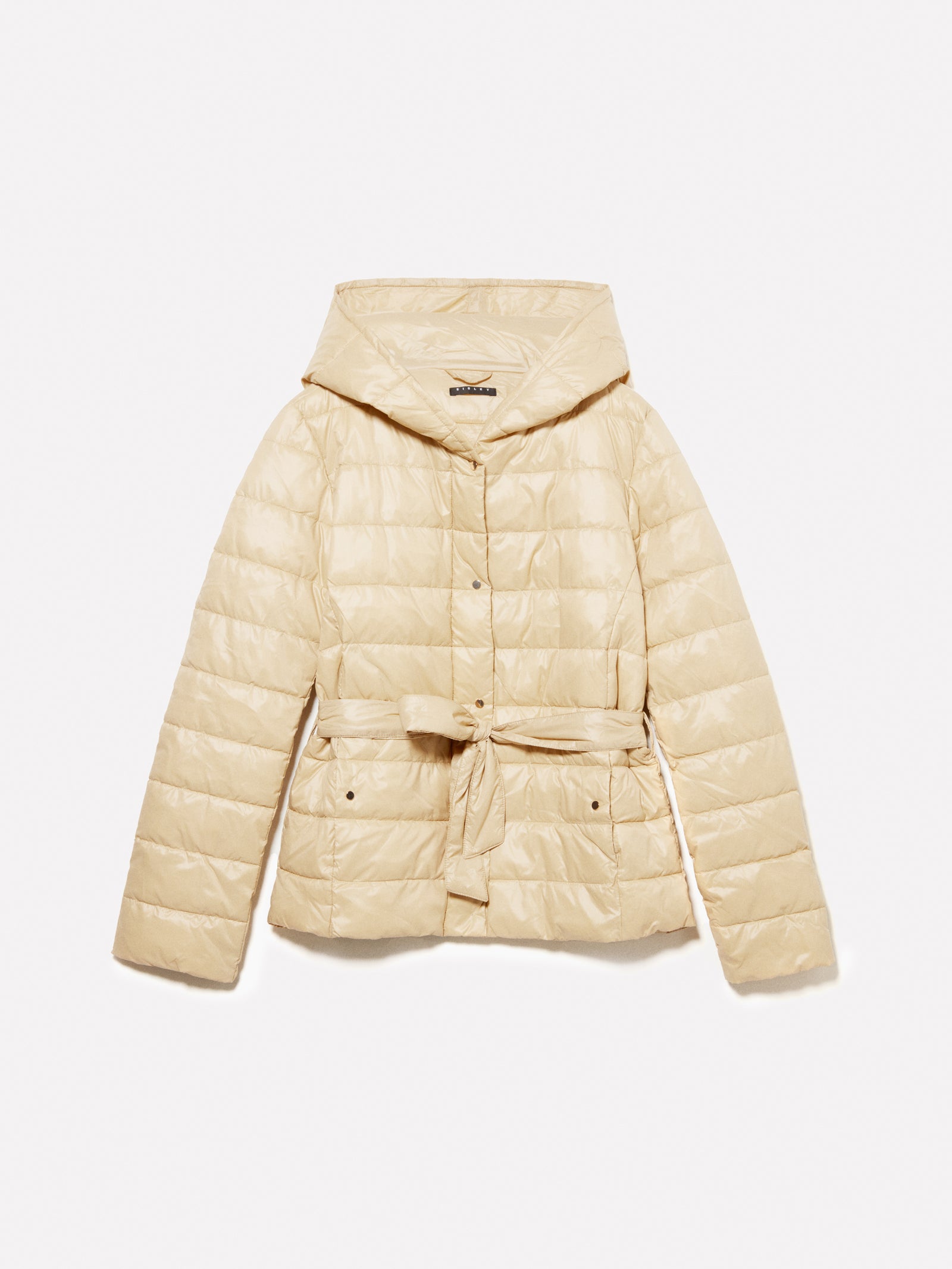 Giubbotto imbottito cammello con fusciacca da donna beige | Sisley Outlet
