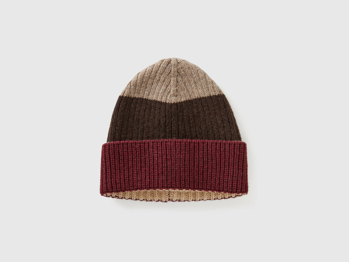 Cappello a righe in pura lana Shetland