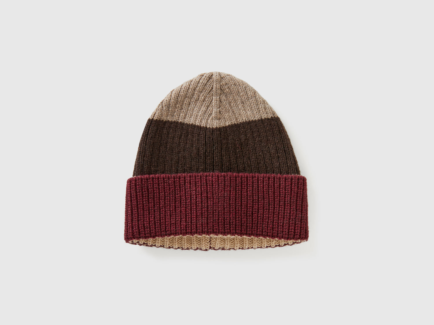 Cappello a righe in pura lana Shetland da uomo multi-color | Benetton Outlet