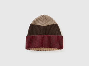 Cappello a righe in pura lana Shetland