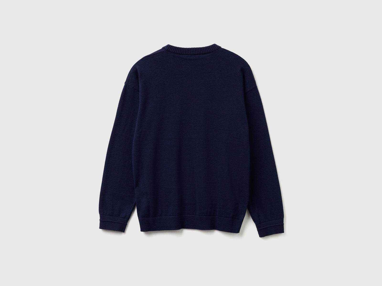 Maglia girocollo 100% cotone da bambino blu scuro 2 | Benetton Outlet