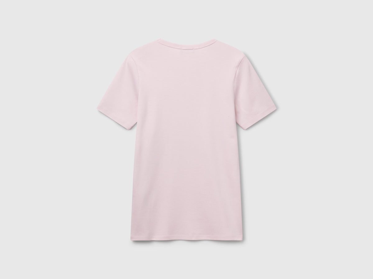 T-shirt 100% cotone con stampa logo glitter