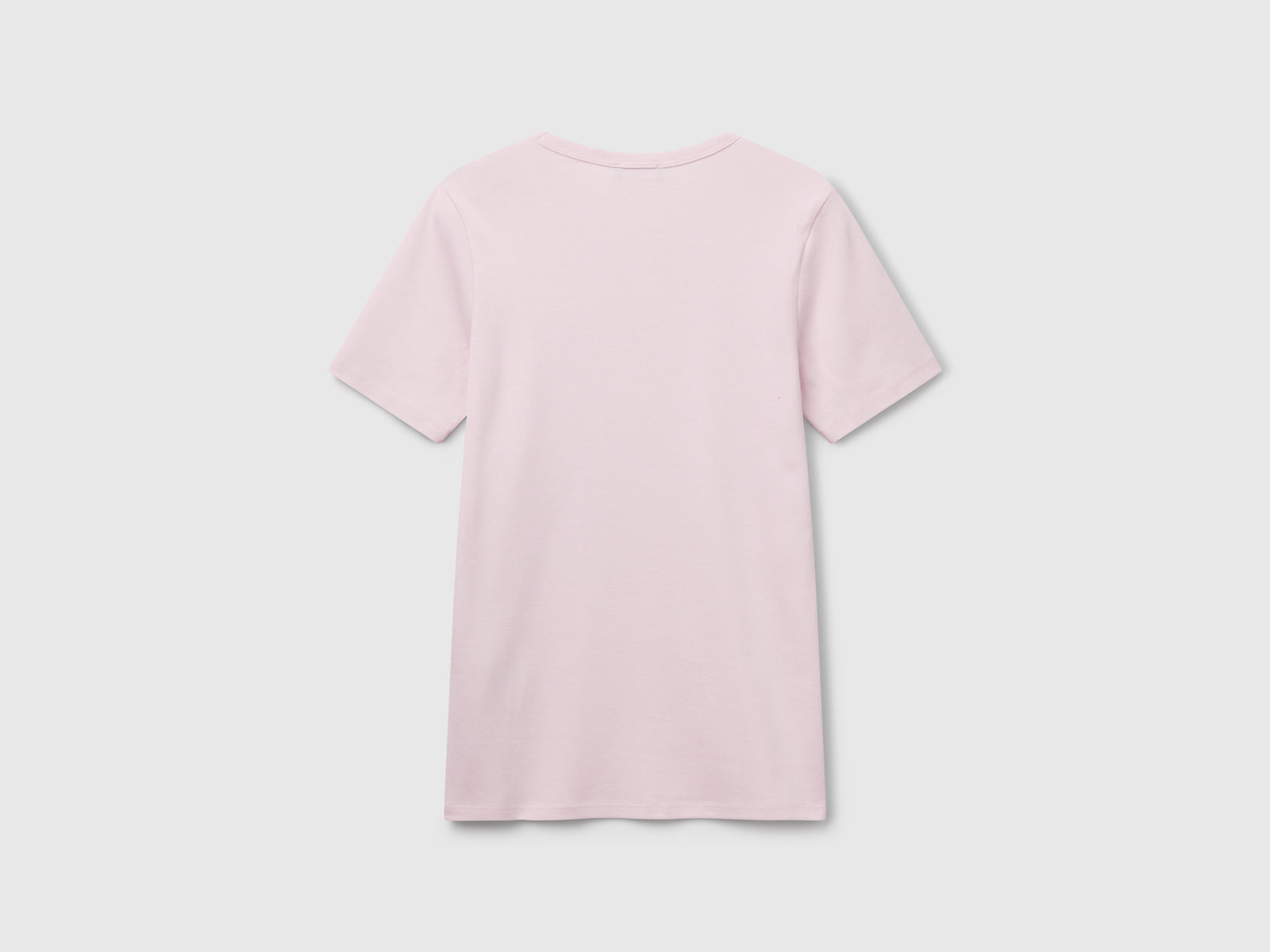 T-shirt 100% cotone con stampa logo glitter da donna rosa tenue 2 | Benetton Outlet