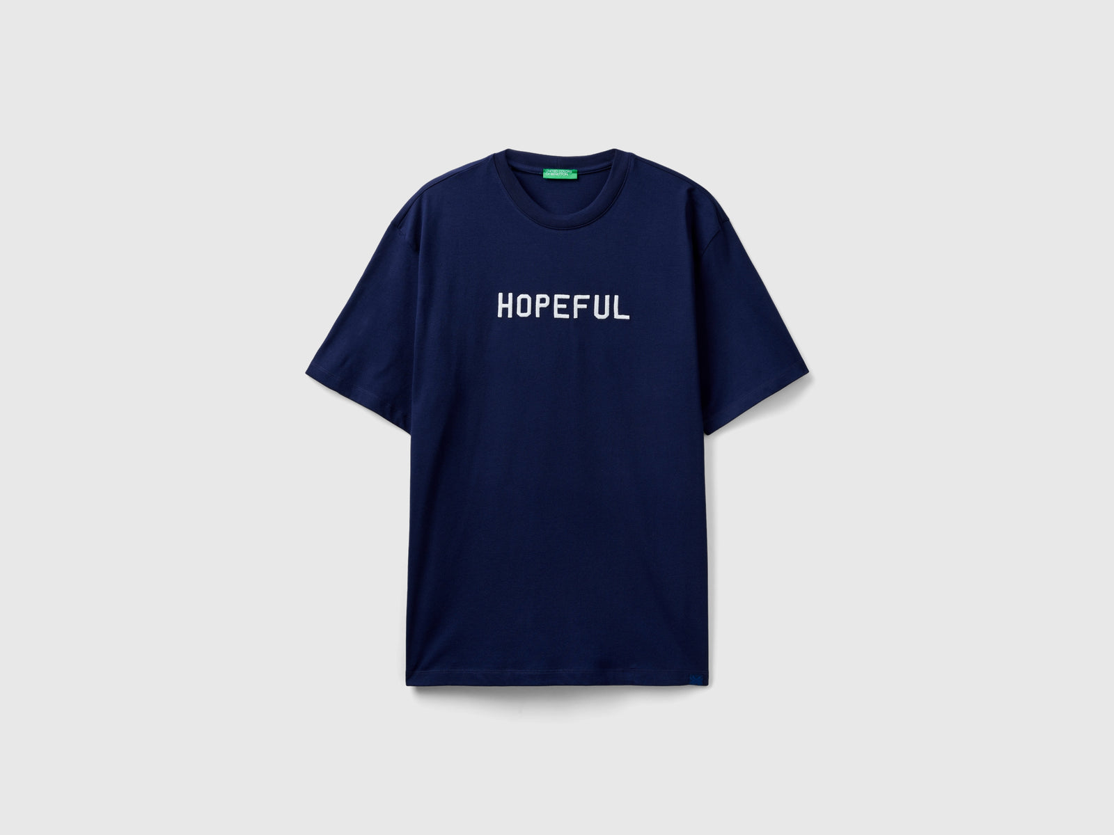 T-shirt con stampa slogan da uomo blu scuro | Benetton Outlet