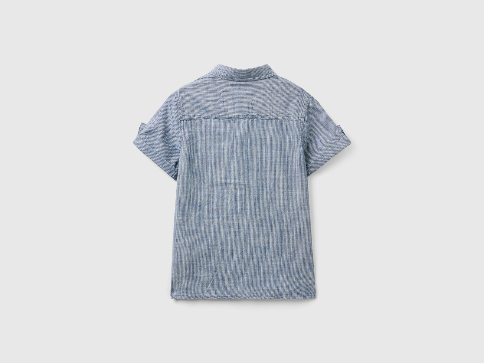 Camicia a righe in chambray da bambino blu 2 | Benetton Outlet