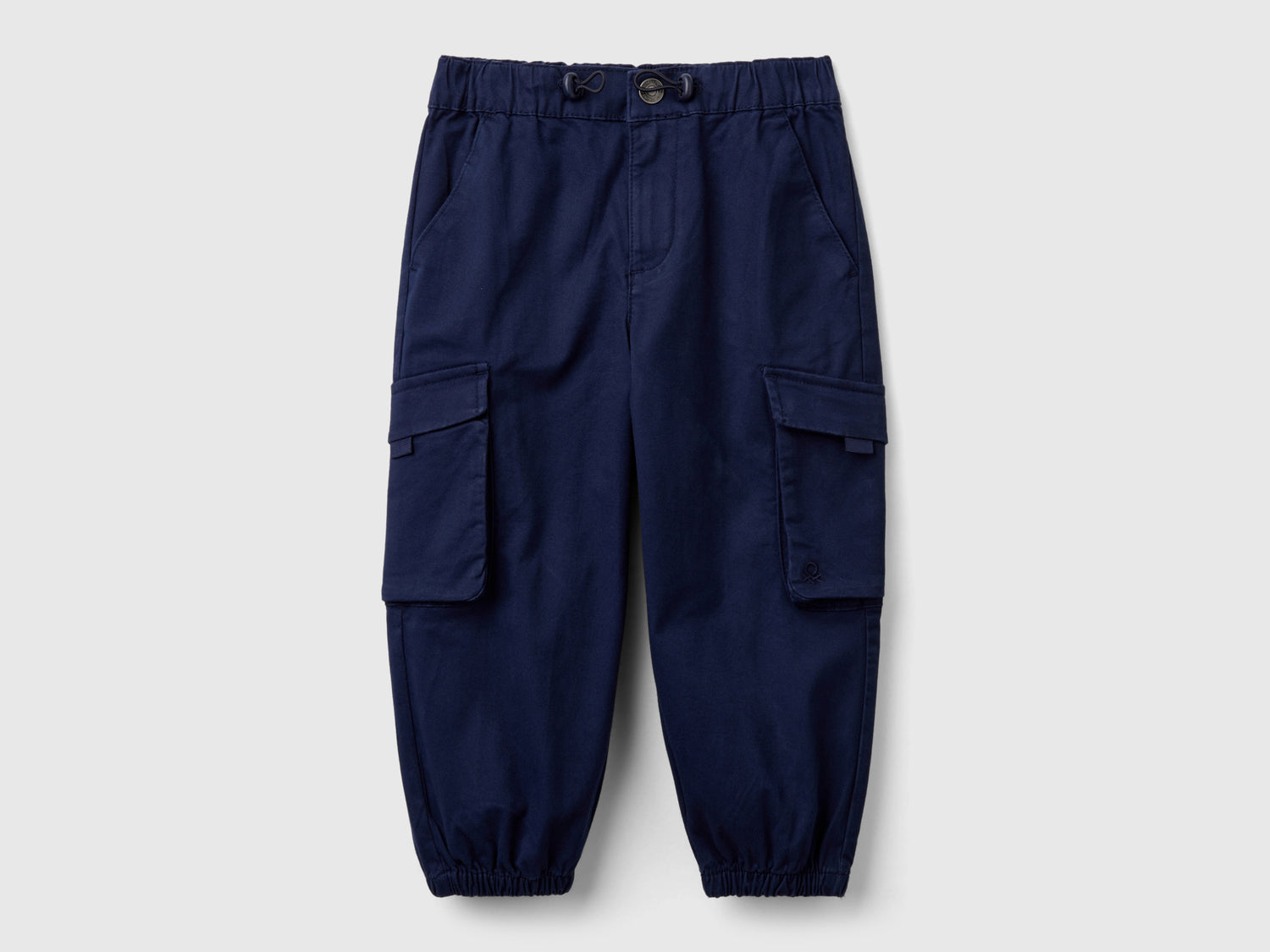Pantaloni parachute in cotone stretch da bimbo blu scuro | Benetton Outlet