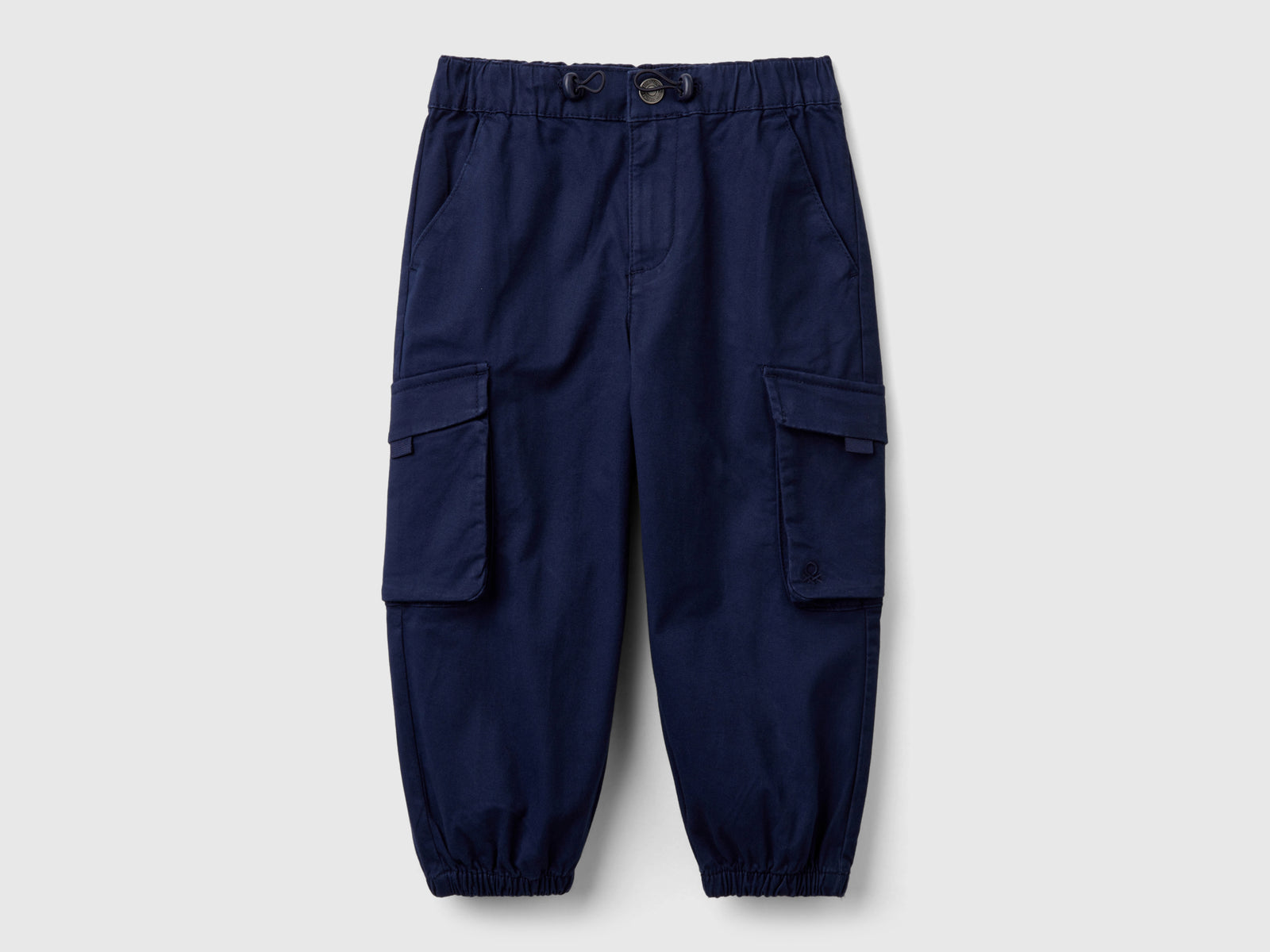 Pantaloni parachute in cotone stretch da bimbo blu scuro | Benetton Outlet