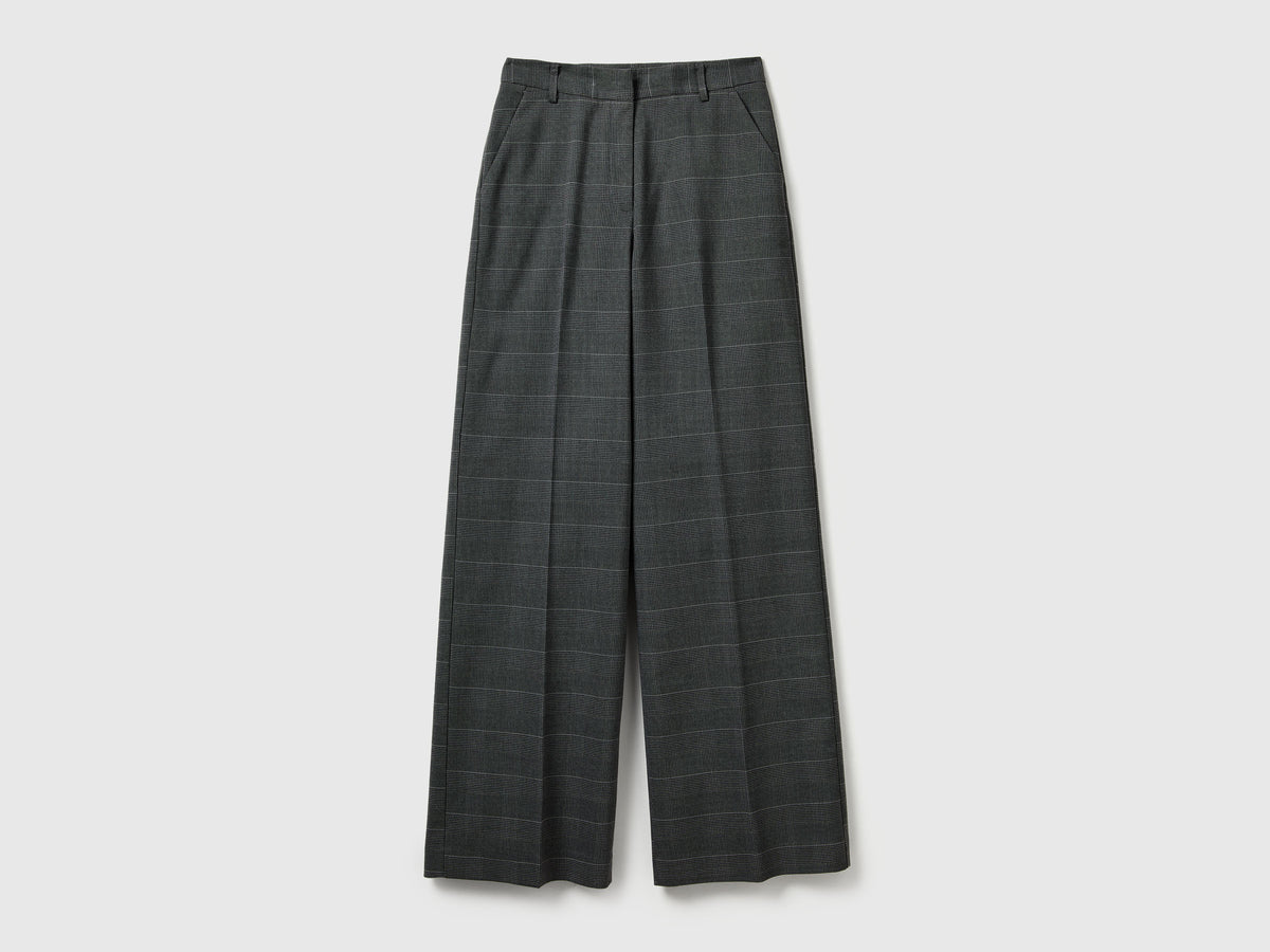 Pantaloni ampi pied de poule