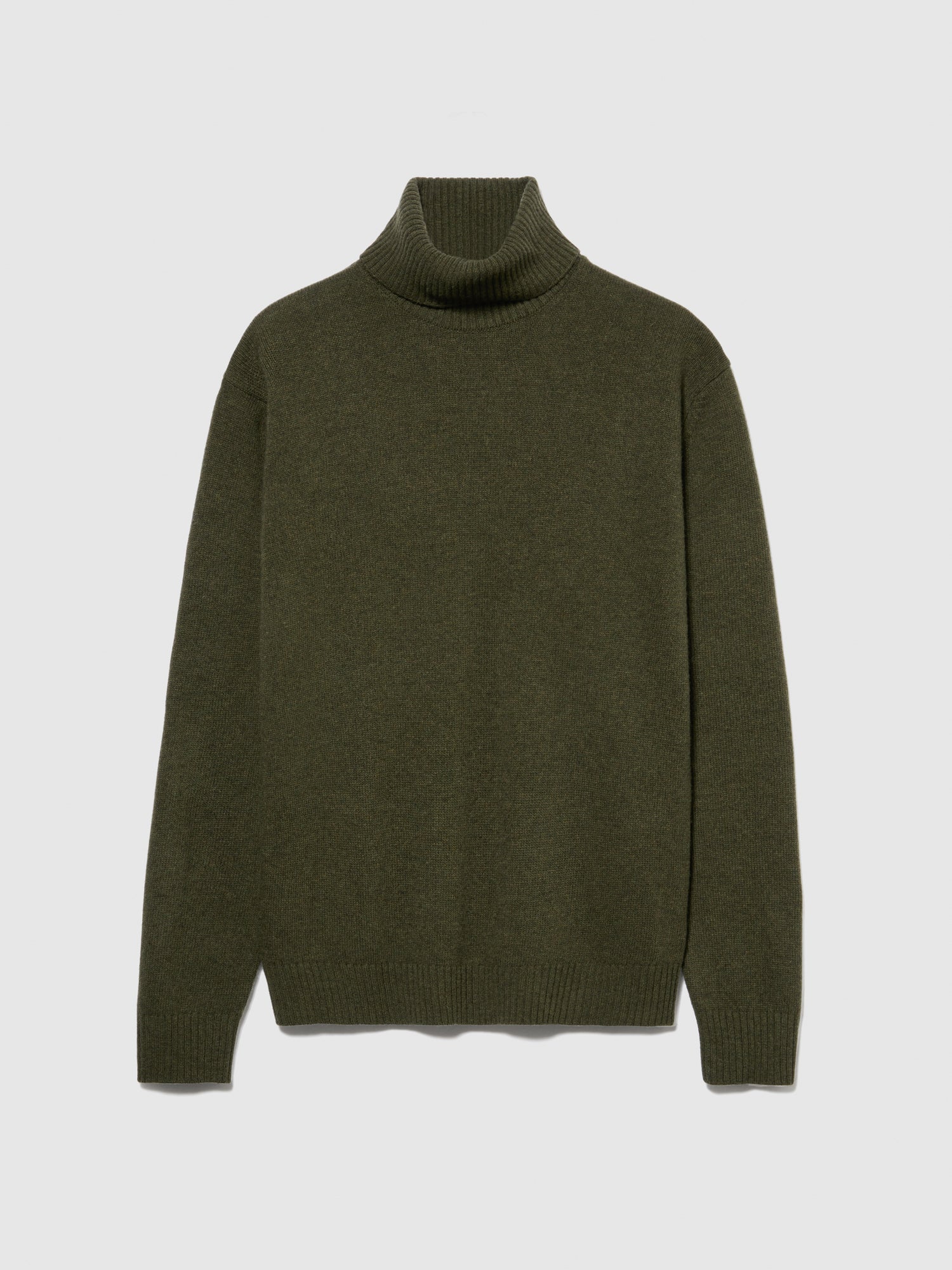 Maglia collo alto in misto lana da uomo verde oliva | Sisley Outlet