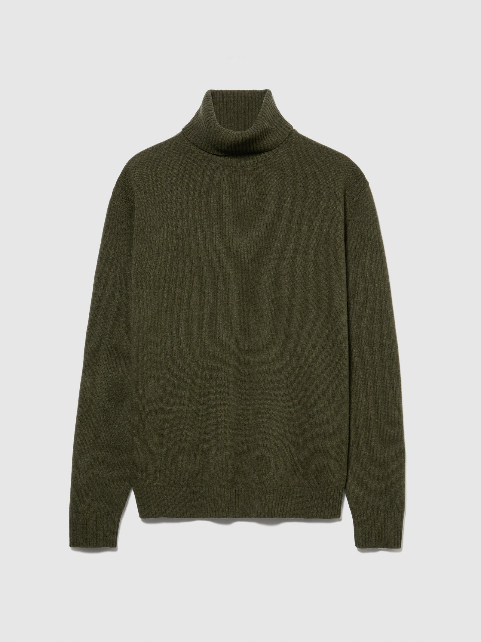 Maglia collo alto in misto lana da uomo verde oliva | Sisley Outlet