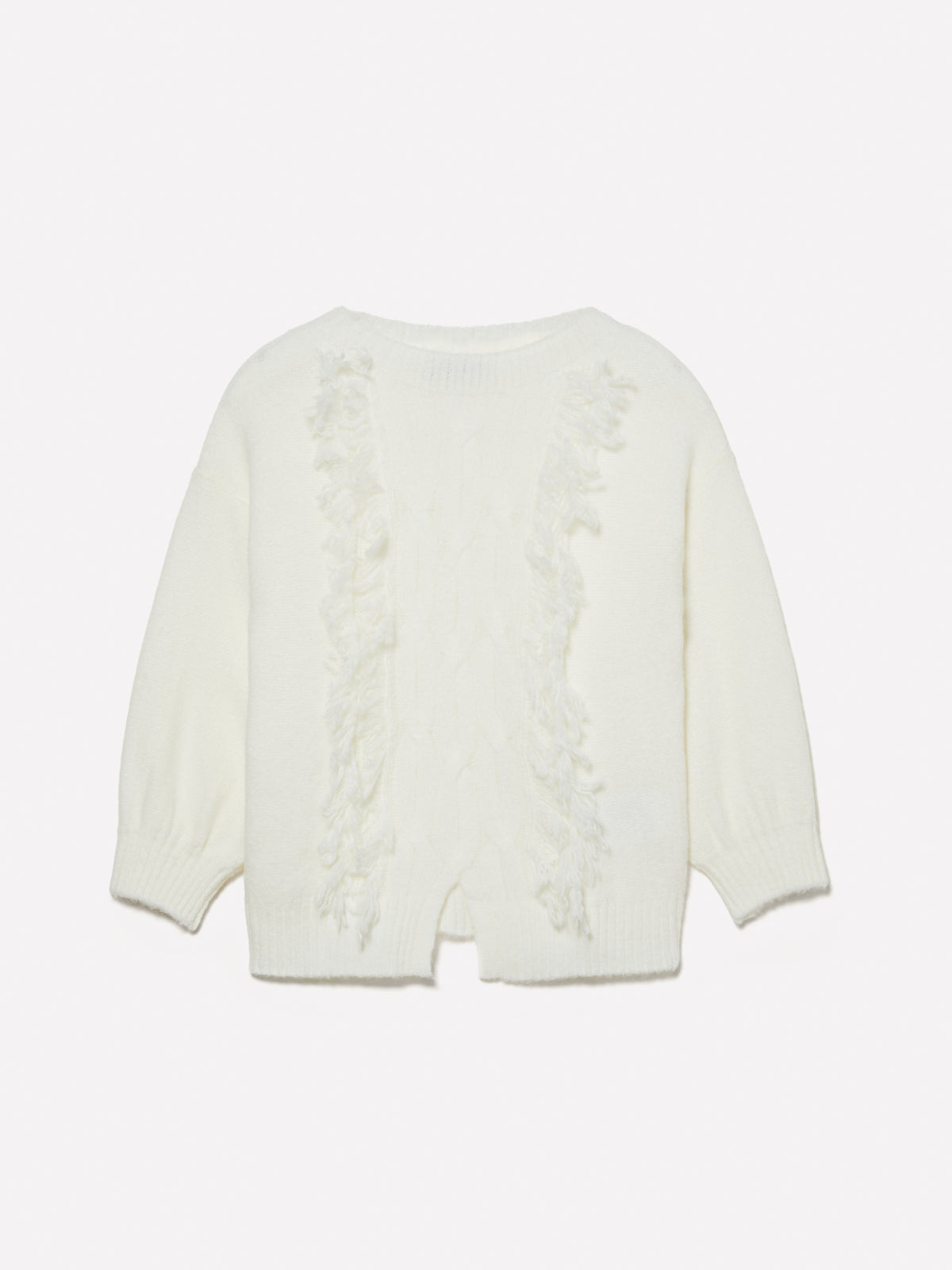 Maglia con treccia e frange