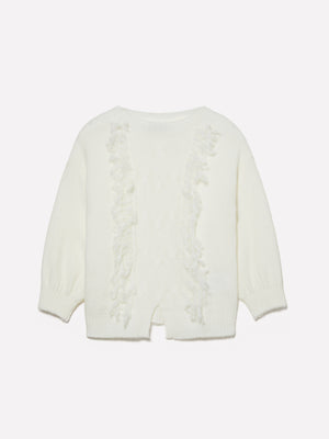 Maglia con treccia e frange