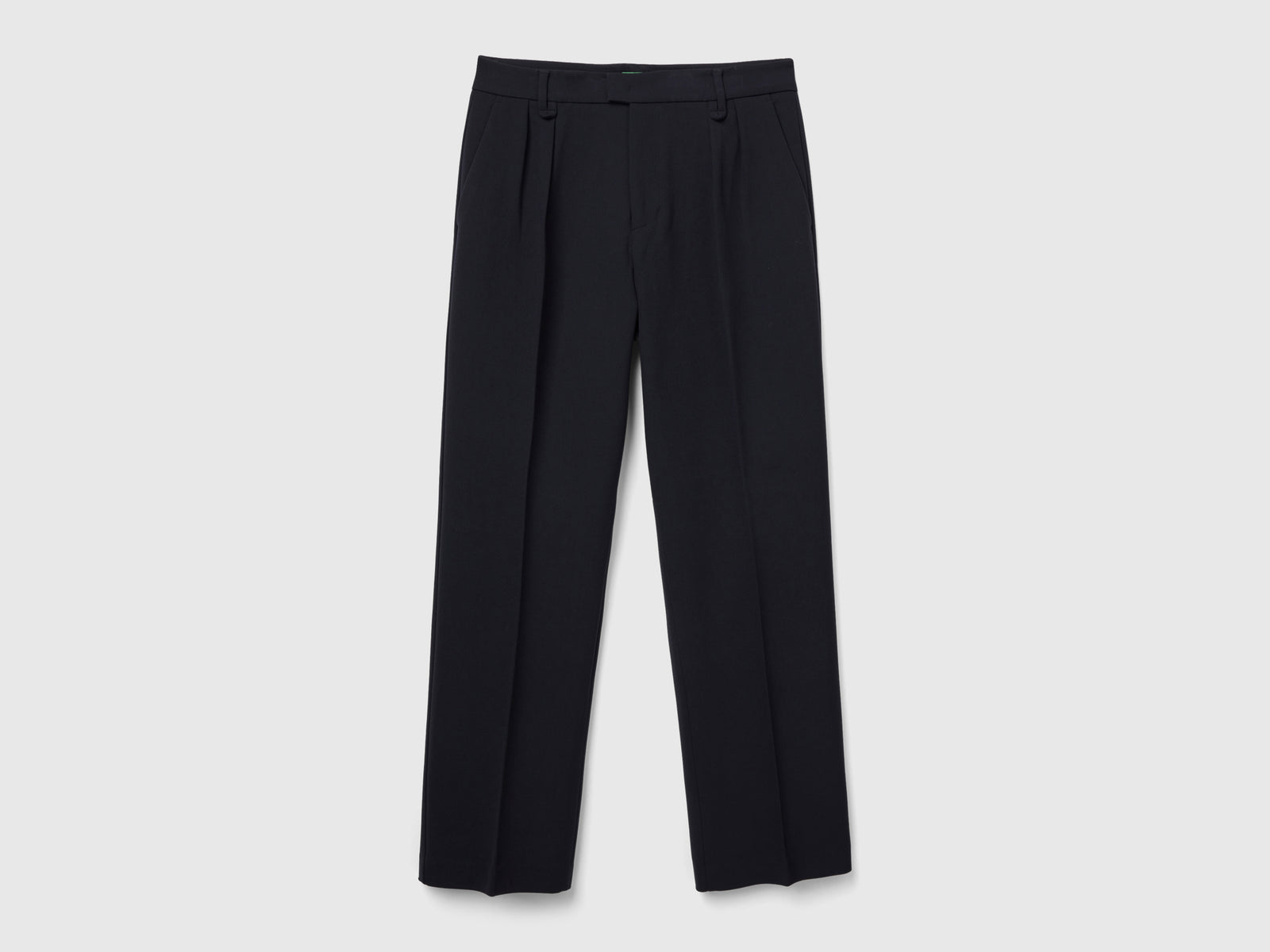 Pantaloni fluidi ampi da uomo nero | Benetton Outlet
