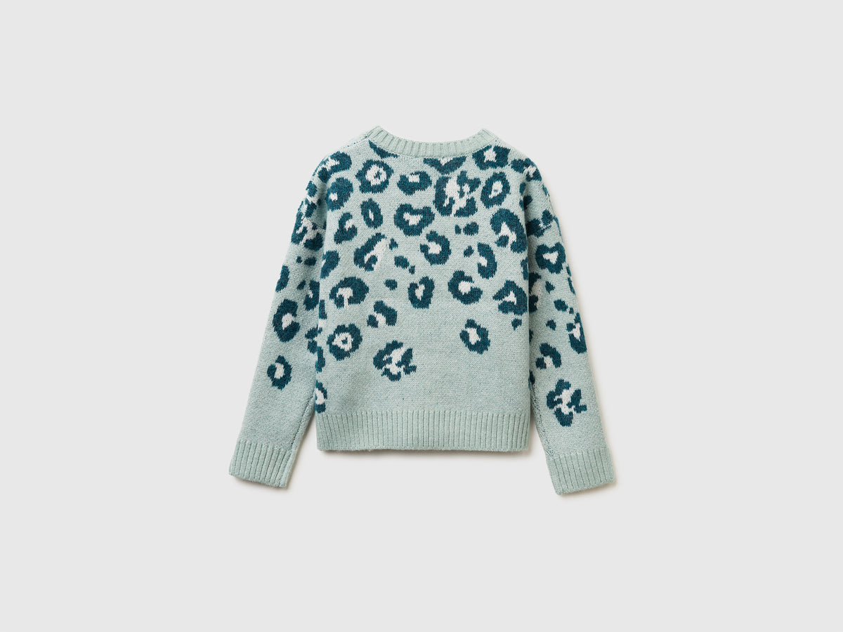 Maglia animalier in misto lana