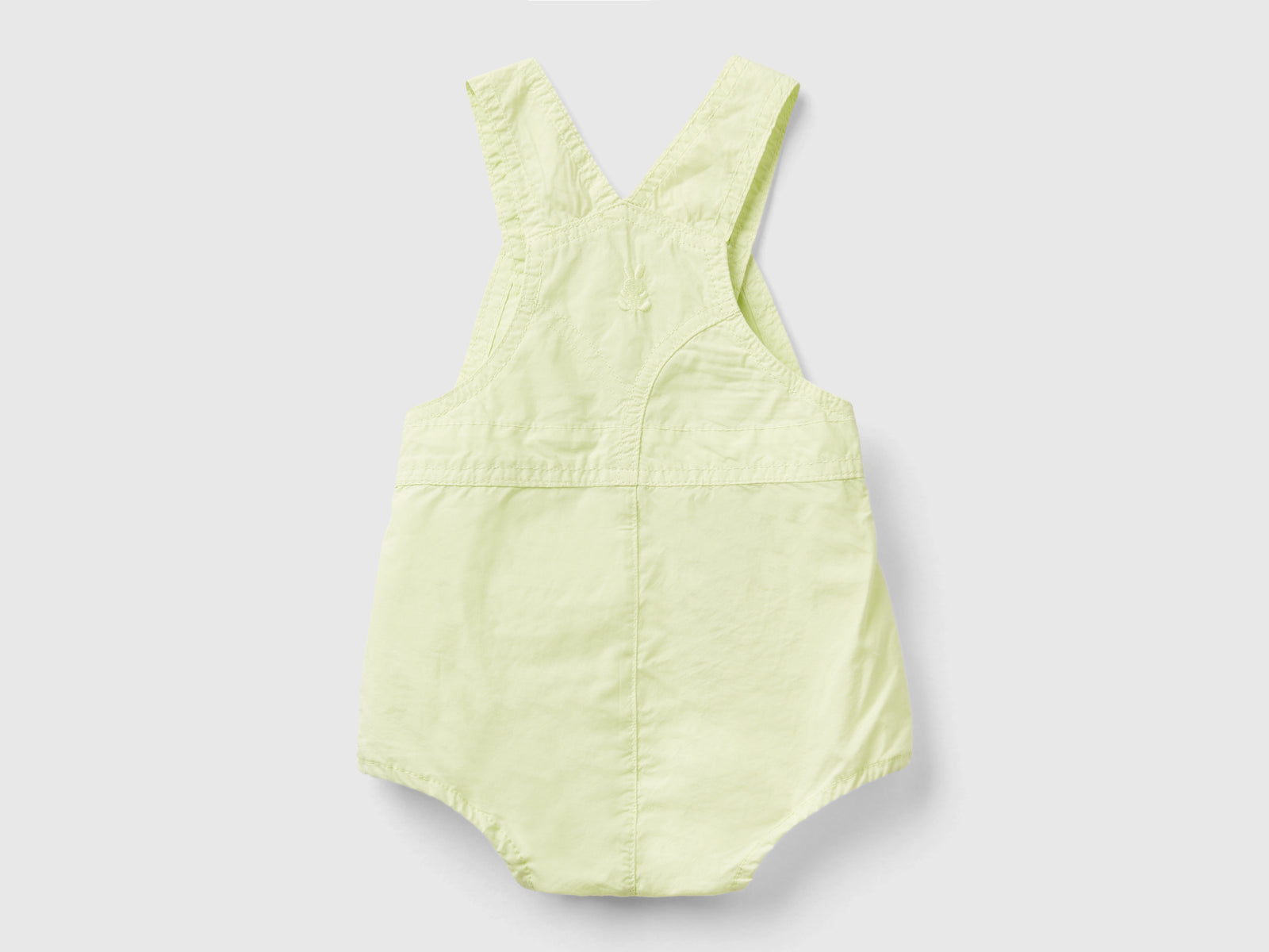Pagliaccetto salopette in 100% cotone da neonato giallo 2 | Benetton Outlet