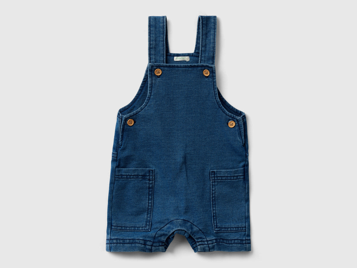 Salopette corta effetto denim