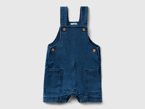 Salopette corta effetto denim