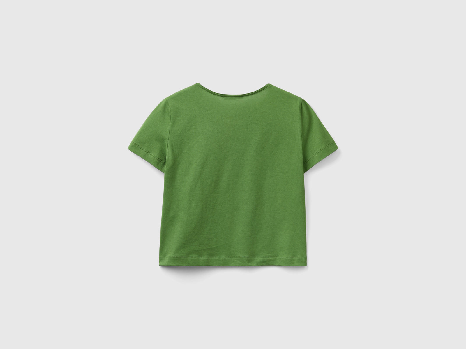 T-shirt a manica corta con spacco da donna verde militare 2 | Benetton Outlet