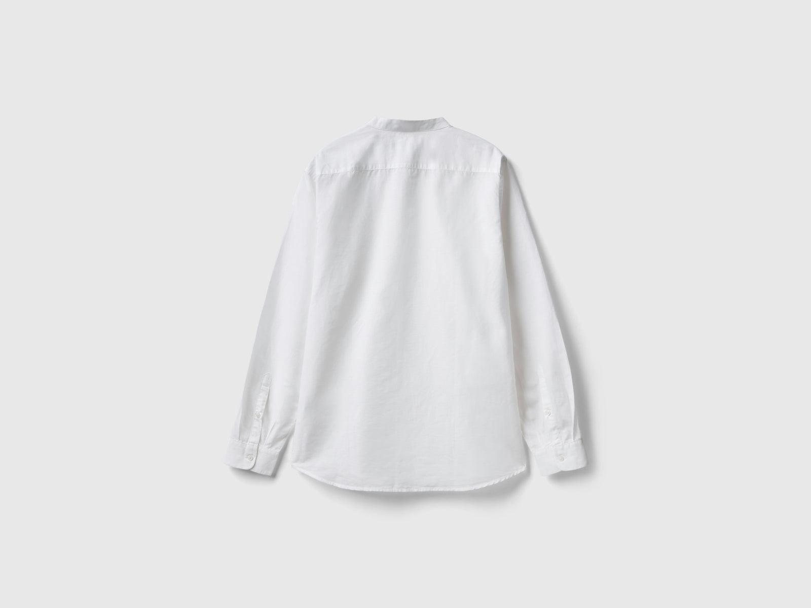 Camicia coreana in misto lino da uomo bianco 2 | Benetton Outlet