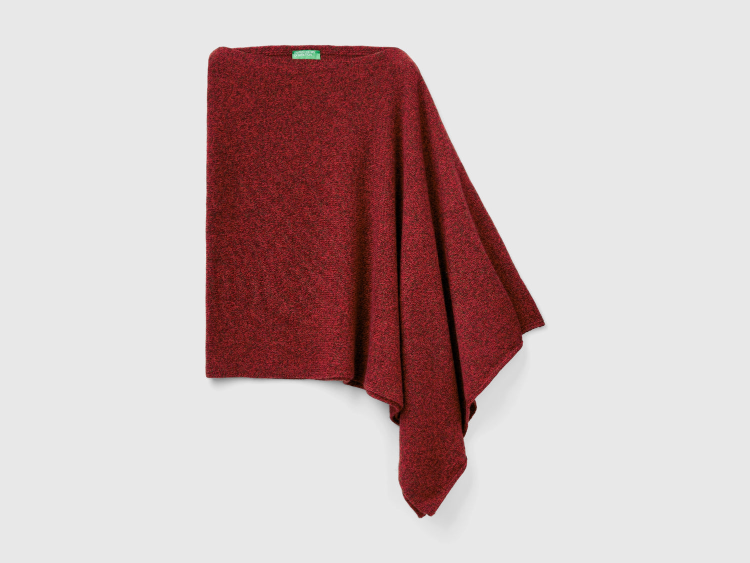 Mantella in pura lana Shetland da donna rosso | Benetton Outlet