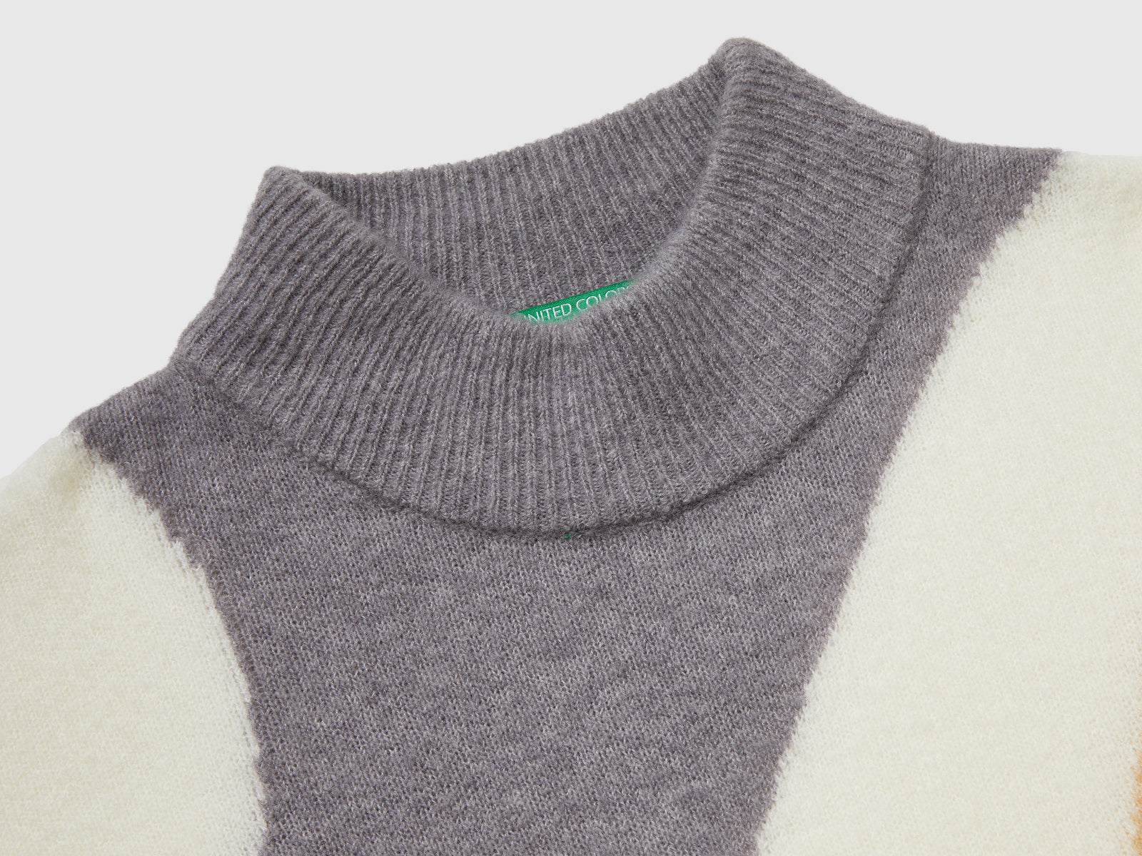 Maglione con intarsio boxy fit da donna grigio 3 | Benetton Outlet