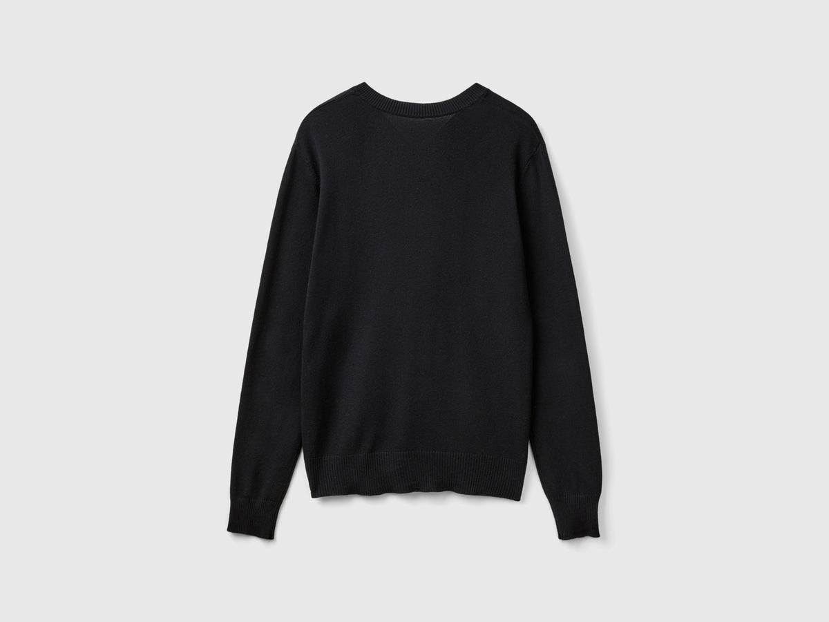 Maglia scollo a V in misto Modal