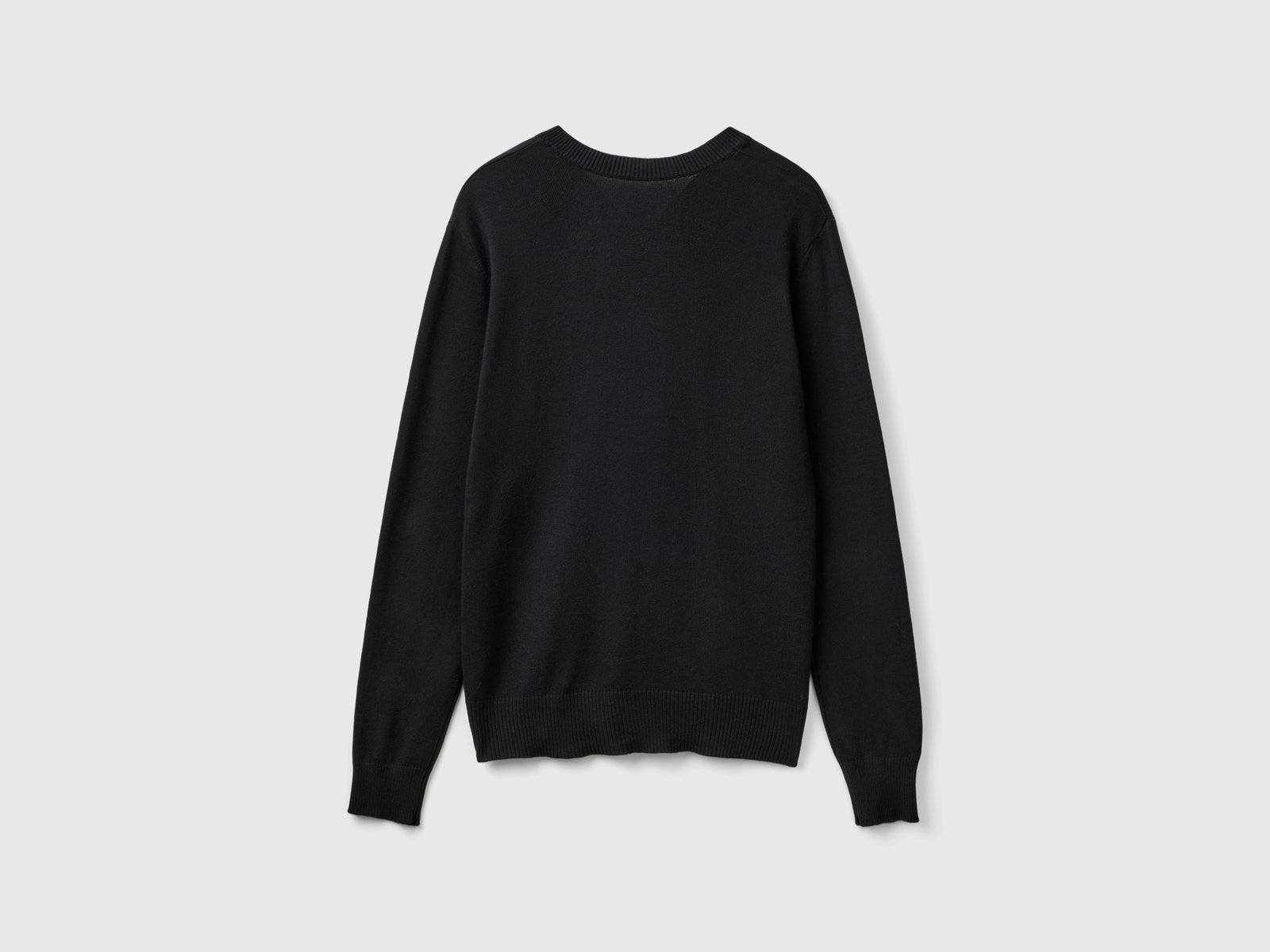 Maglia scollo a V in misto Modal da donna nero 2 | Benetton Outlet