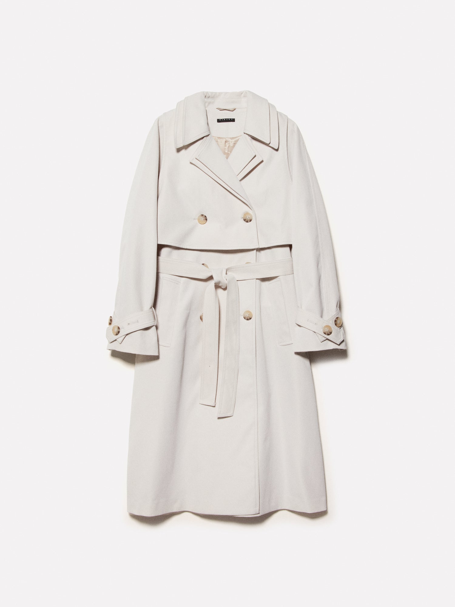 Trench satinato da donna bianco panna | Sisley Outlet