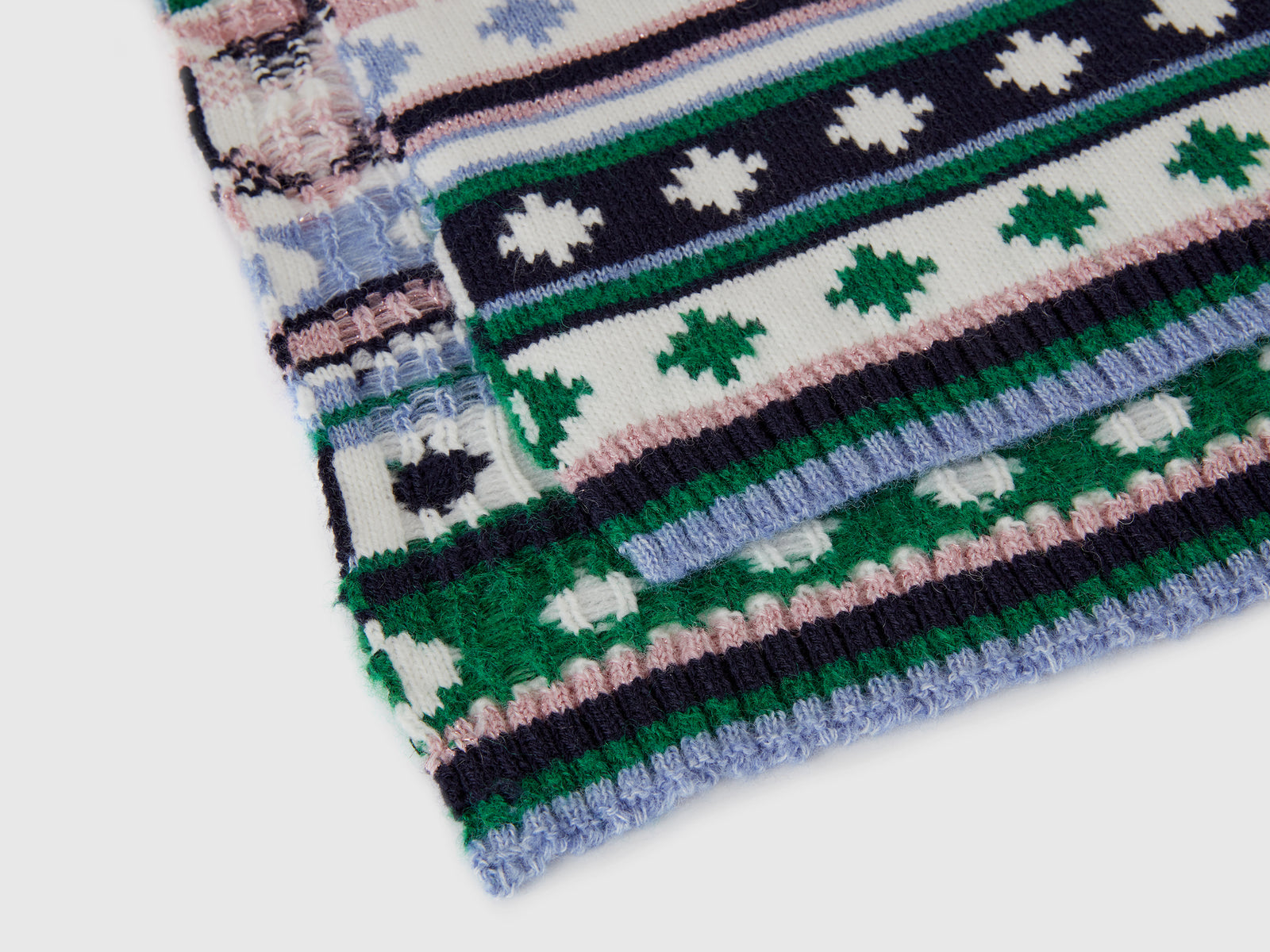 Sciarpa jacquard con lurex da donna blu scuro 2 | Benetton Outlet