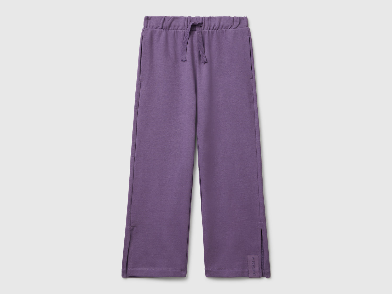 Pantaloni ampi in felpa da bambina viola | Benetton Outlet