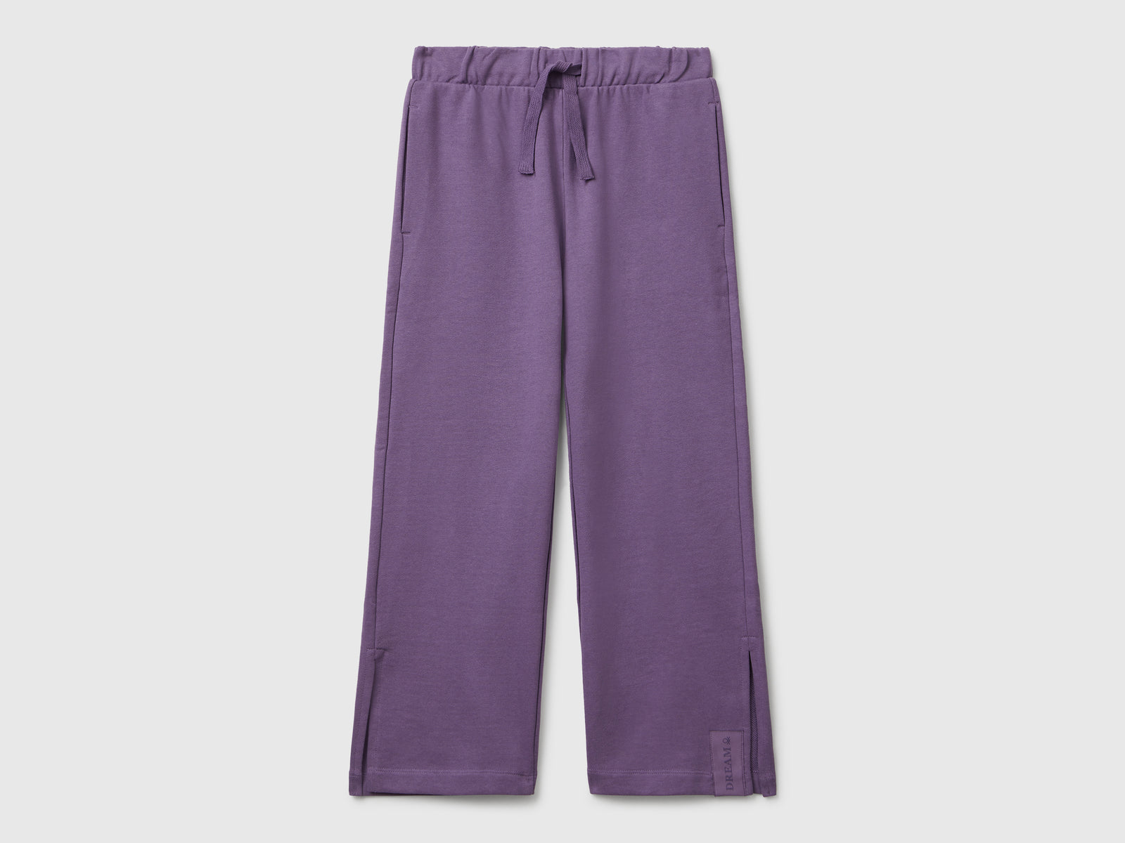 Pantaloni ampi in felpa da bambina viola | Benetton Outlet
