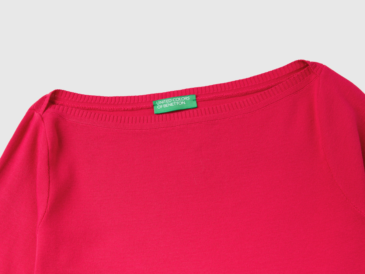 Maglia 100% cotone con scollo a barchetta