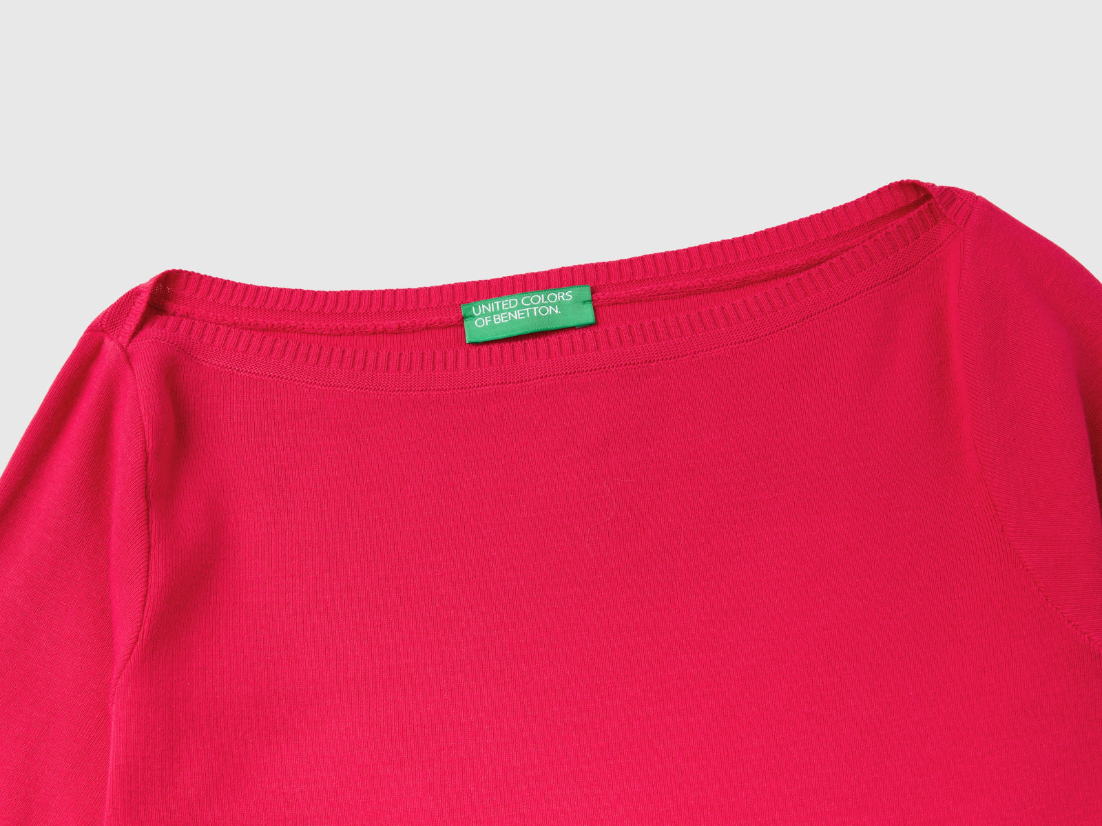 Maglia 100% cotone con scollo a barchetta da donna ciclamino 3 | Benetton Outlet