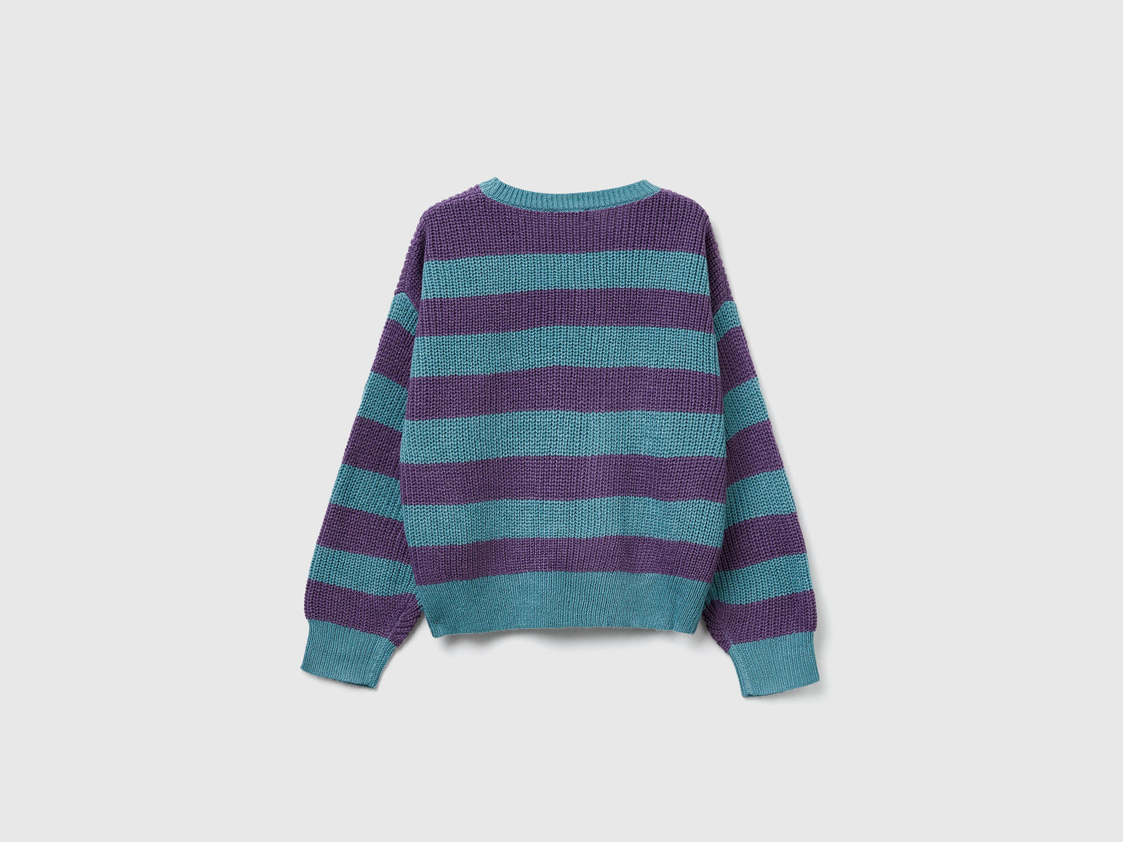 Maglione a righe da bambina verde acqua 2 | Benetton Outlet