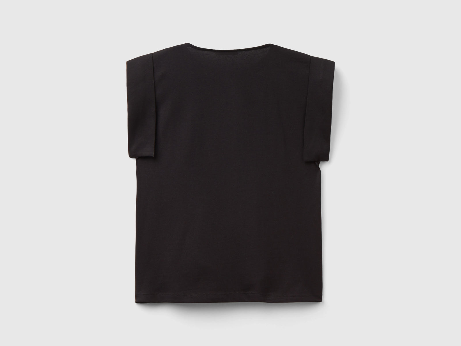 T-shirt con manica ad angelo da donna nero 2 | Benetton Outlet