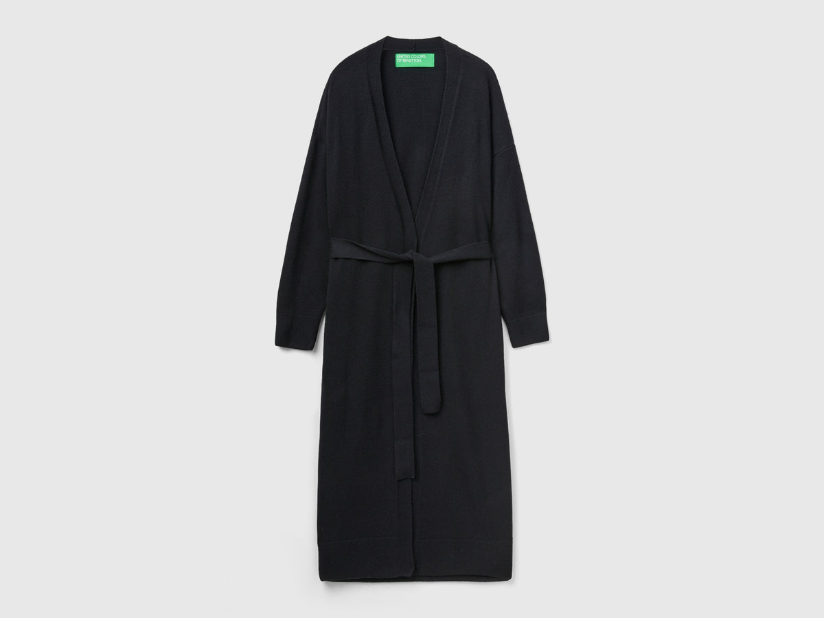 Cardigan midi con cintura