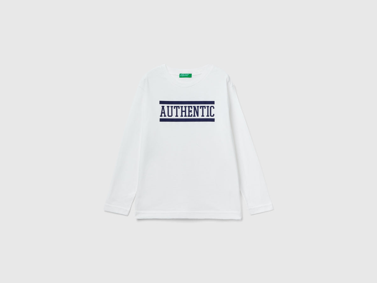 T-shirt con stampa slogan