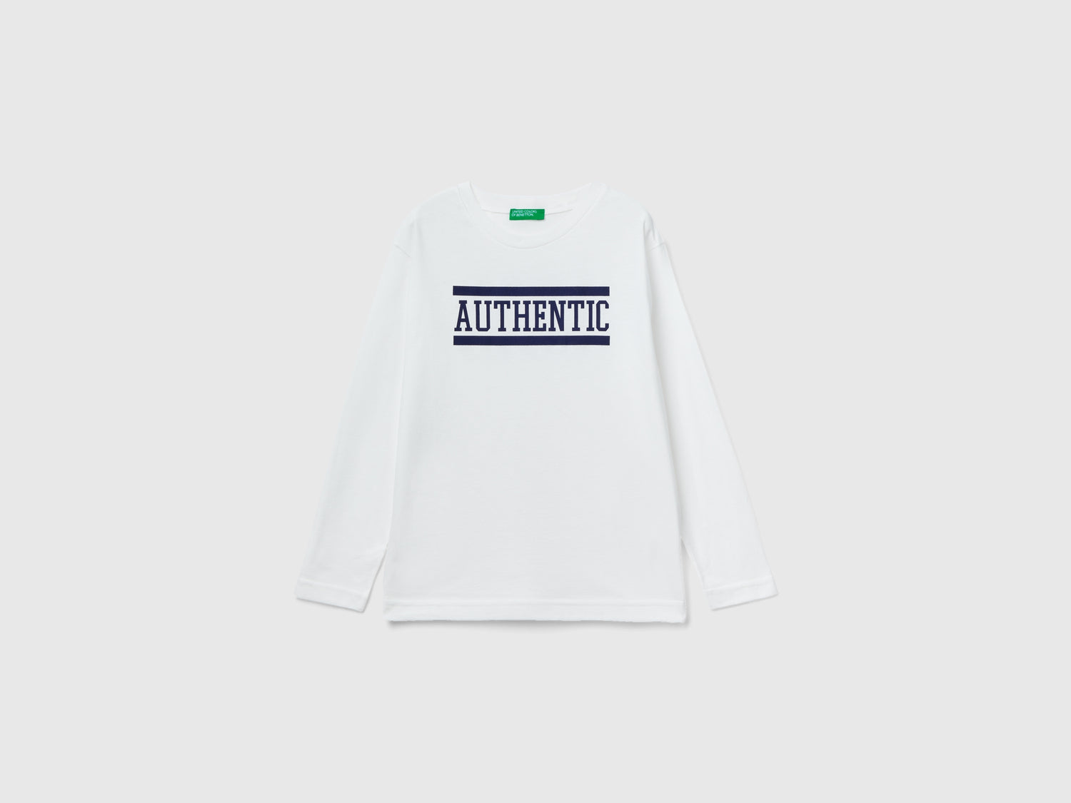 T-shirt con stampa slogan da bambino bianco | Benetton Outlet