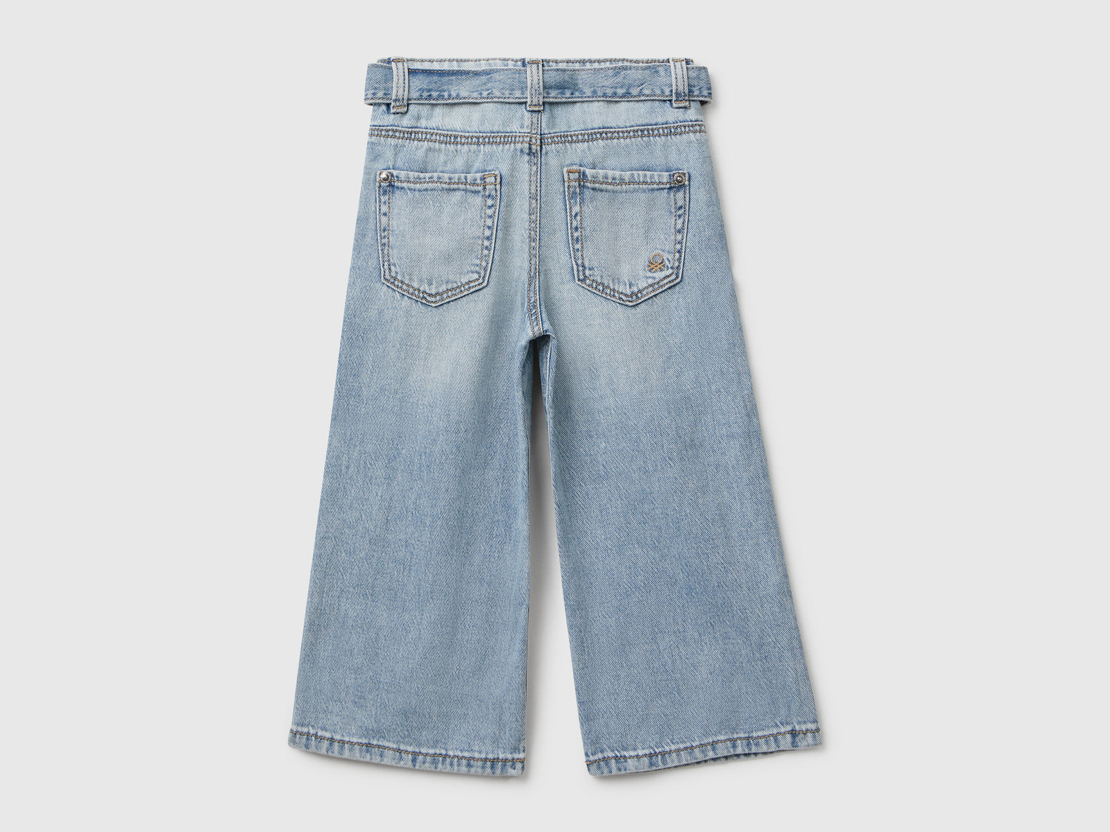Jeans wide fit con fusciacca da bimba azzurro 2 | Benetton Outlet