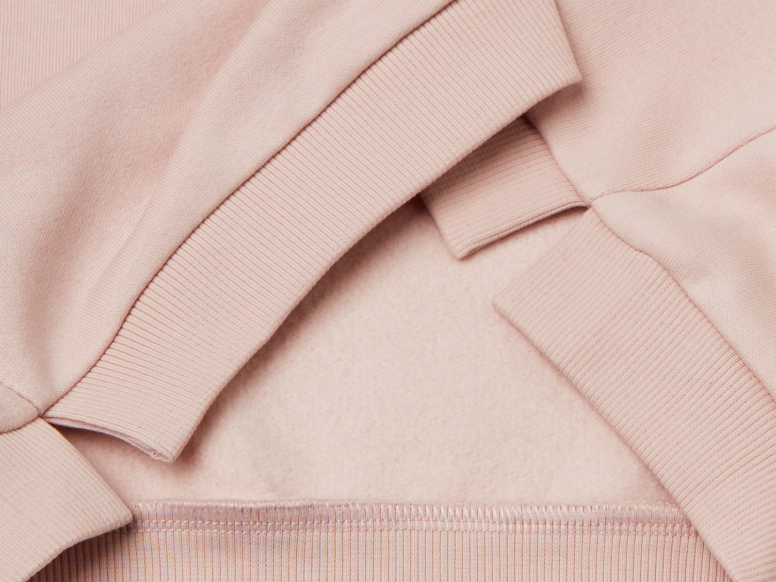 Felpa chiusa con stampa glitter da bimba rosa tenue 3 | Benetton Outlet