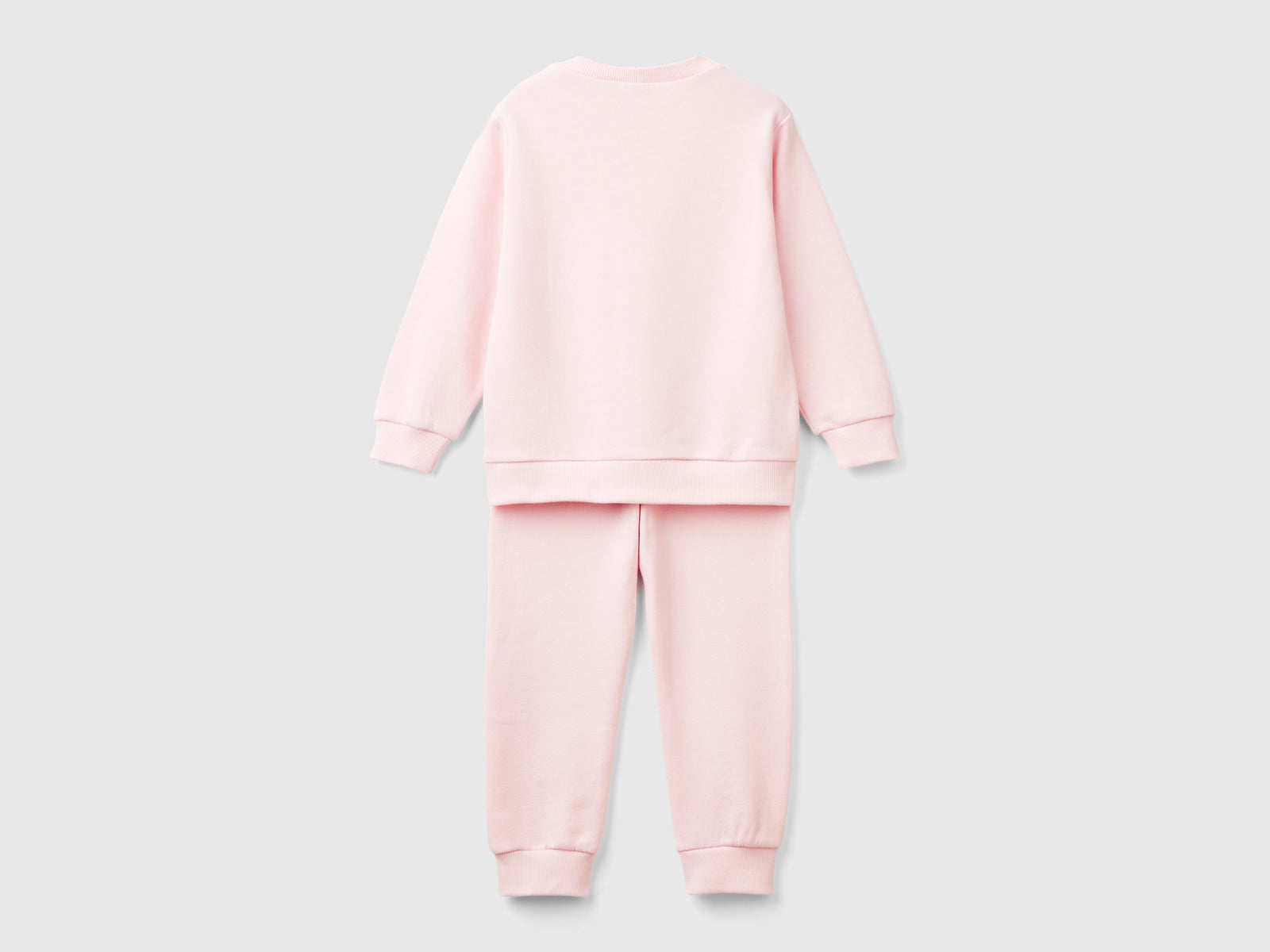 Tuta in felpa con logo da bimbo rosa 2 | Benetton Outlet