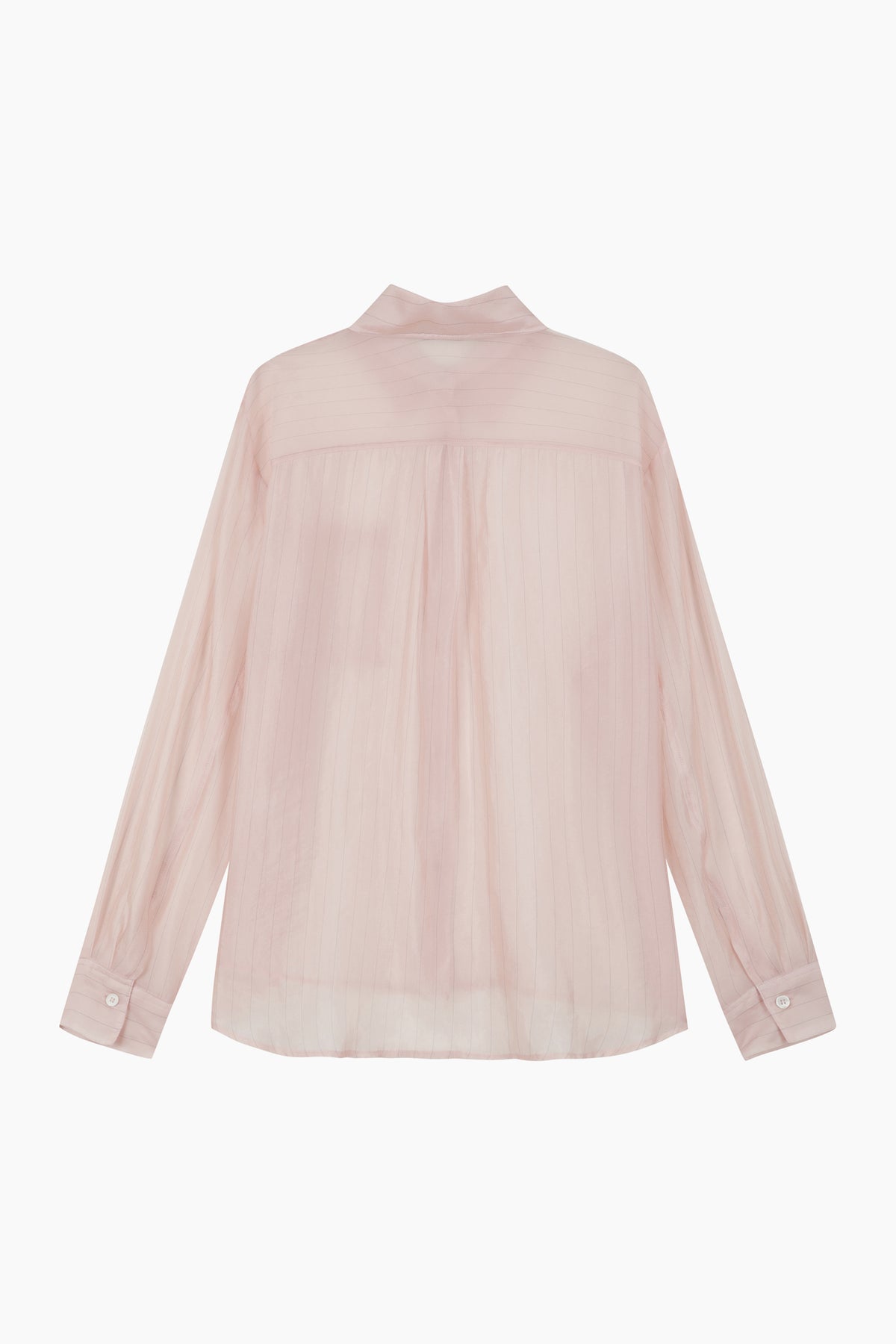 Camicia rosa semi trasparente