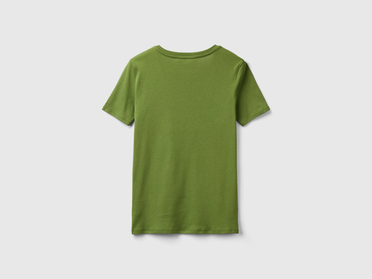 T-shirt in puro cotone con scollo a V