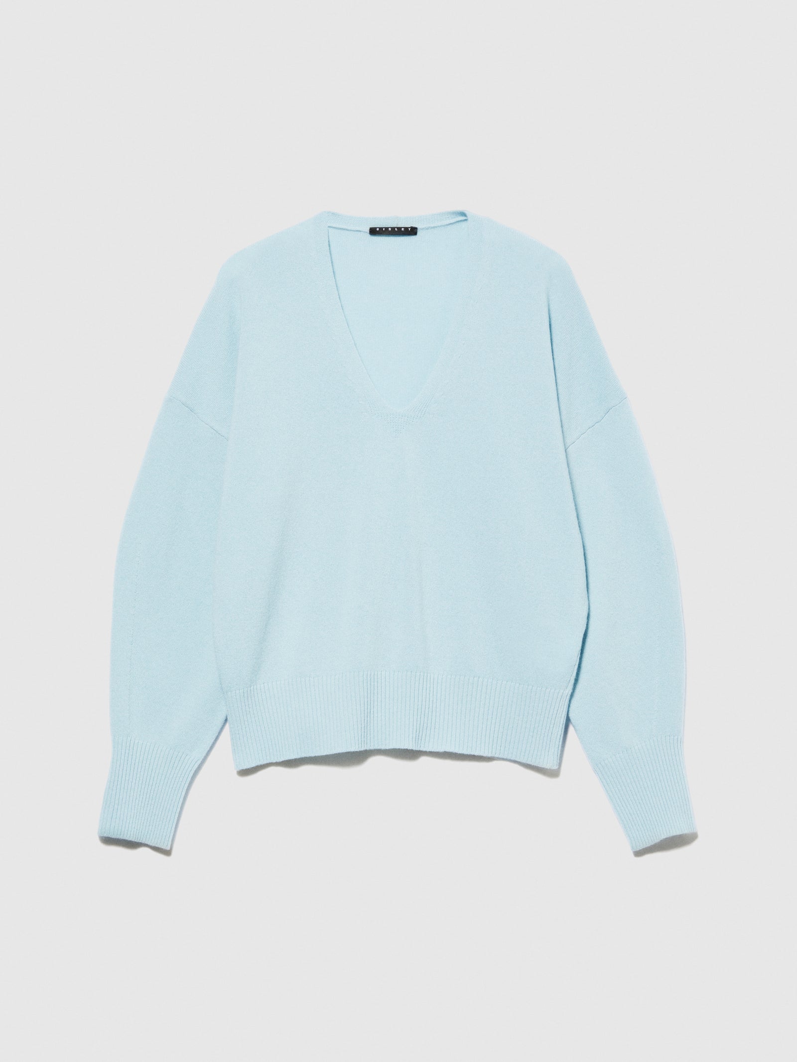 Maglia scollo a V da donna azzurro | Sisley Outlet