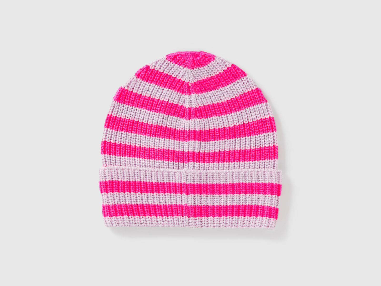 Cappellino in maglia a righe da bambino lavanda 2 | Benetton Outlet