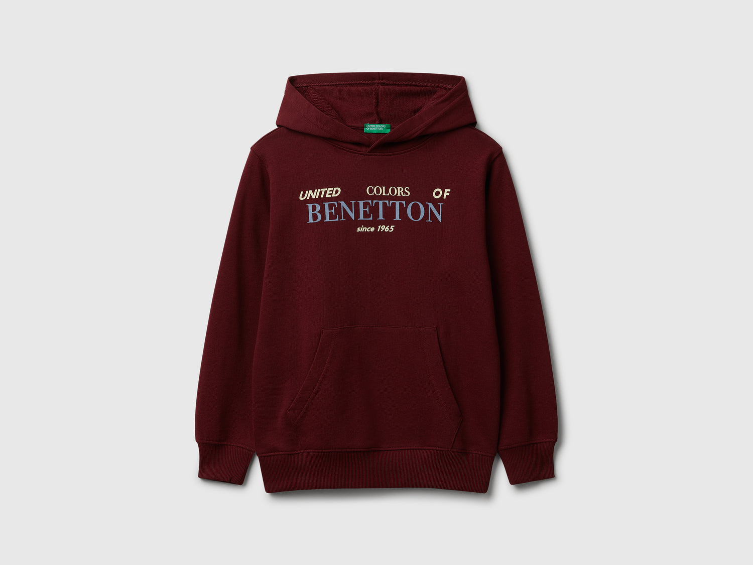 Felpa con cappuccio in cotone da bambino bordeaux | Benetton Outlet