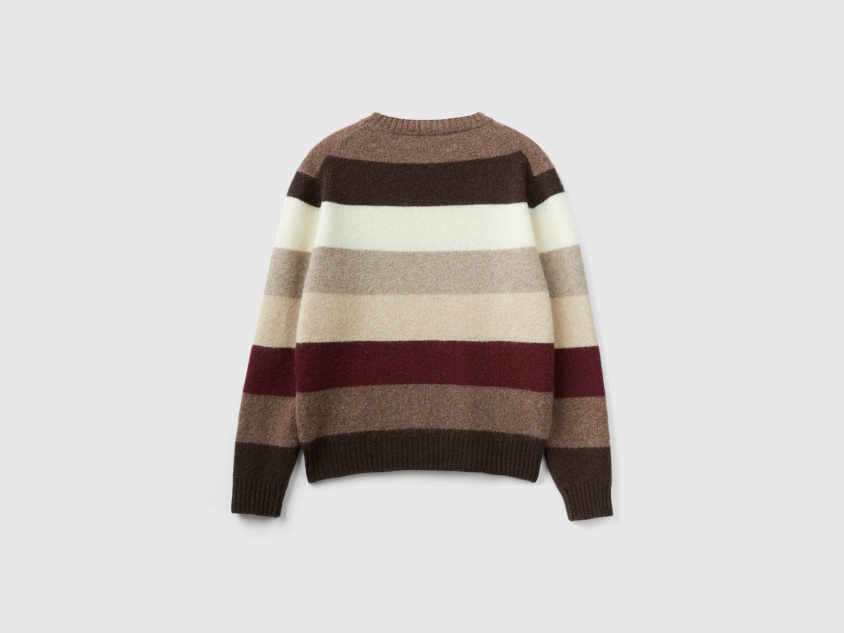 Maglia a righe in pura lana Shetland