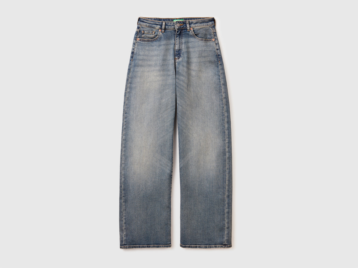 Jeans wide fit in cotone stretch