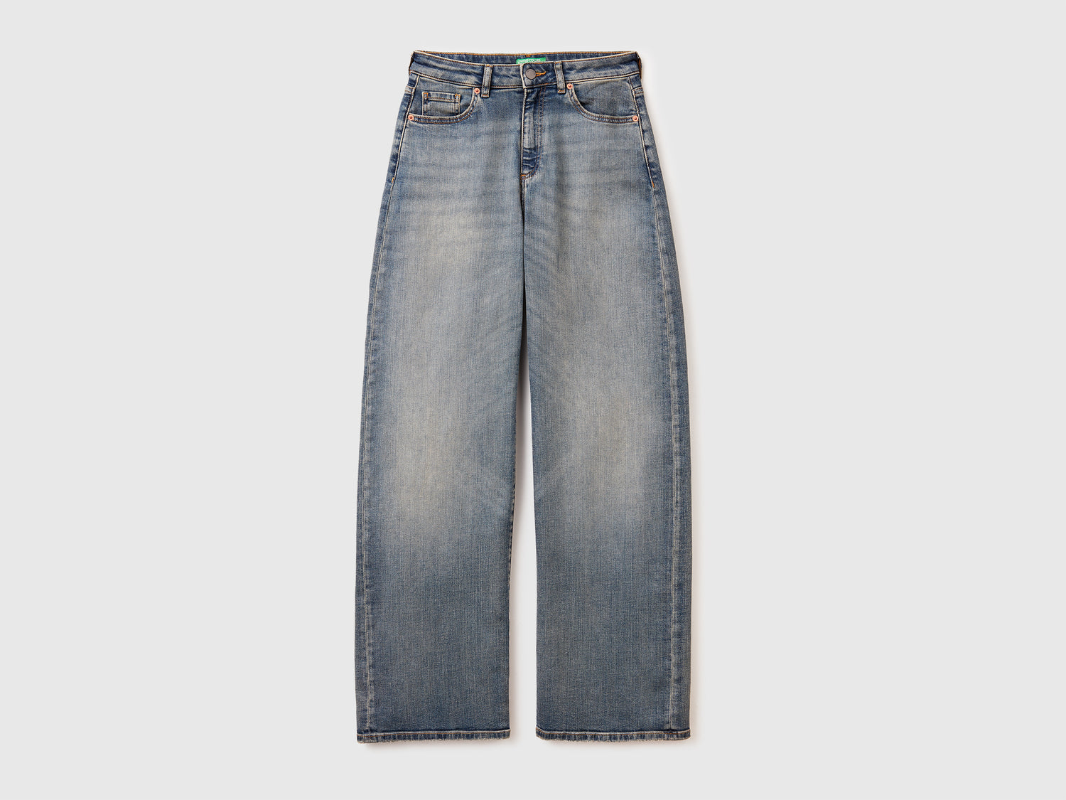 Jeans wide fit in cotone stretch da donna azzurro | Benetton Outlet