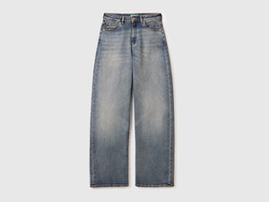 Jeans wide fit in cotone stretch